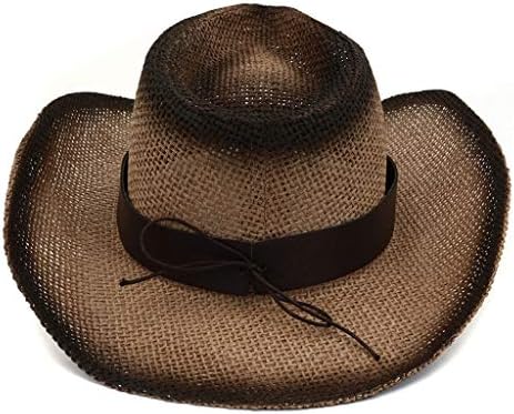 Manhong Hat kožna kapica Hat Men, jahanje pojasa, široki kauboj zapadni retro bejzbol kape za bejzbol kapu