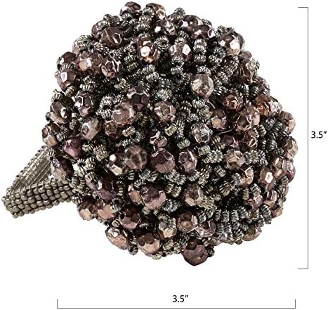 Saro Lifestyle NR735.st mrmljavi prstenovi od salveta od perlica, 4 x 3,5, škriljevca