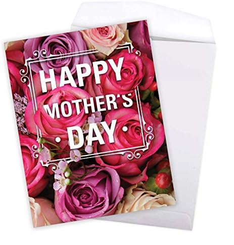 Cvijeće za mamu od svih nas-Elegantna čestitka za Majčin dan s omotnicom-prekrasne dopisnice s crvenim ružama-Cvjetna čestitka za Majčin