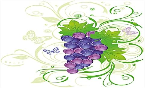 Čumorna vinova loza Keramička četkica za zube, grožđe s kapljicama vode voćni ukrasni leptiri leptiri priroda umjetnost, ukrasni svestrani