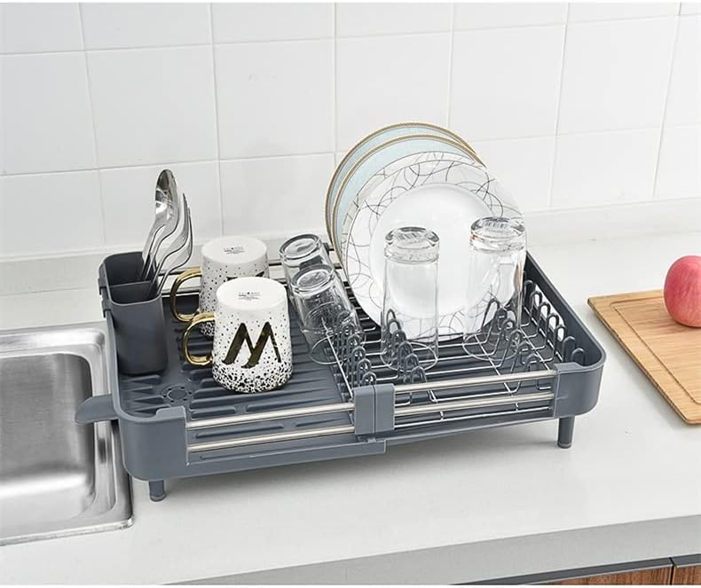 XWWDP Podesiva kuhinjska ploča od nehrđajućeg čelika Organizator kuhinjskih ploča s odvodnim pločama preko sudopera.
