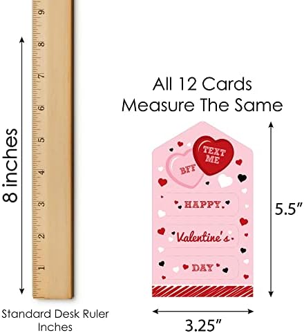 Velika točka sreće razgovora srca - Kartice za Valentinovo za djecu - Tabs Happy Valentinovo - Set od 12